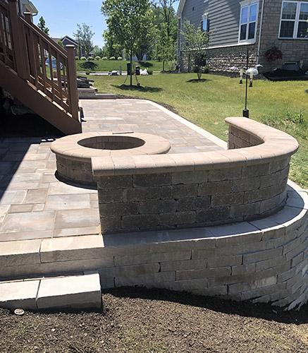 Fire pit installation and patio