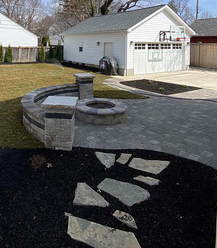 Patio fire pit area