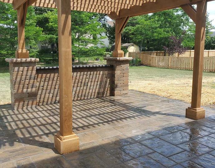 Backyard pergola