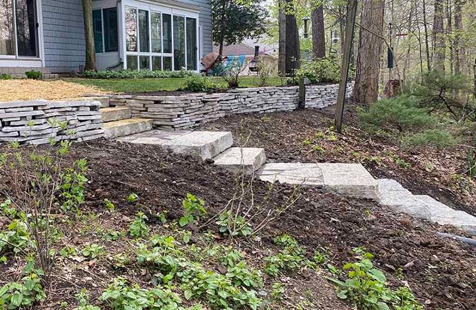 Canyon grey Natural stone steps 