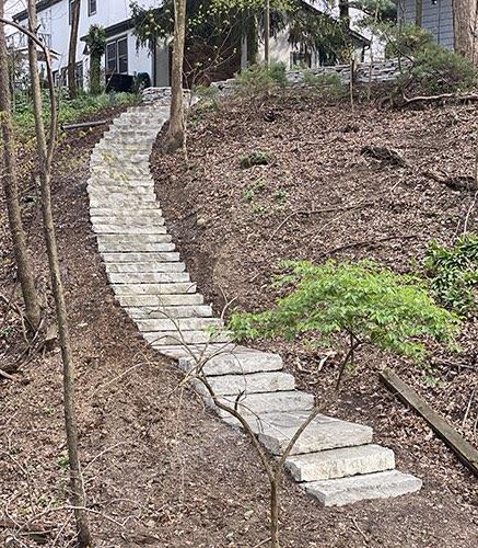 Natural stone stair steps 