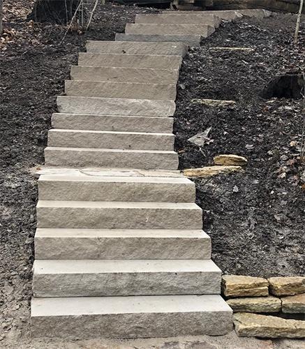 Patio steps Limestone steps 