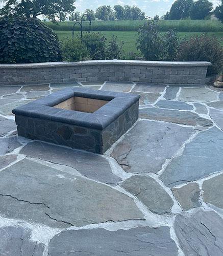 fire pit and patio installation crew
