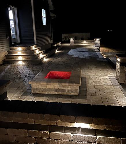 Outdoor lighting and patio installation in columbus