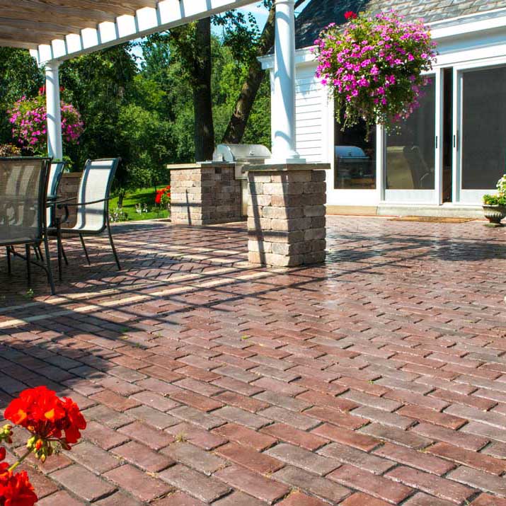 brick patio paver install