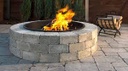 Wood Fire Pit with Landscaping