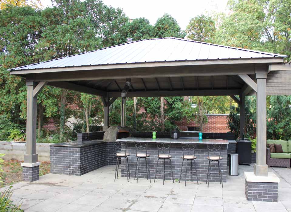 Cascade Pavilion Gazebo with Outdoor Kitchen