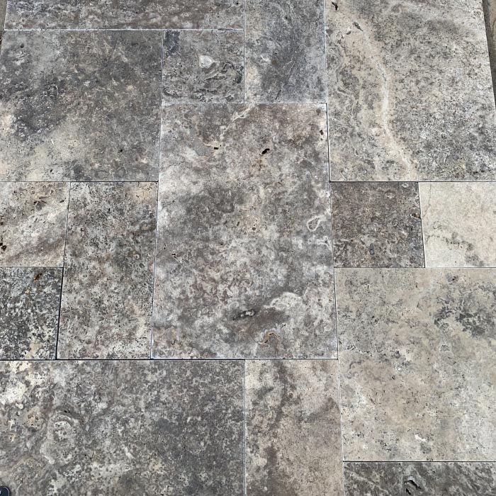 Silver Tumbled Premium Travertine Patio Installed