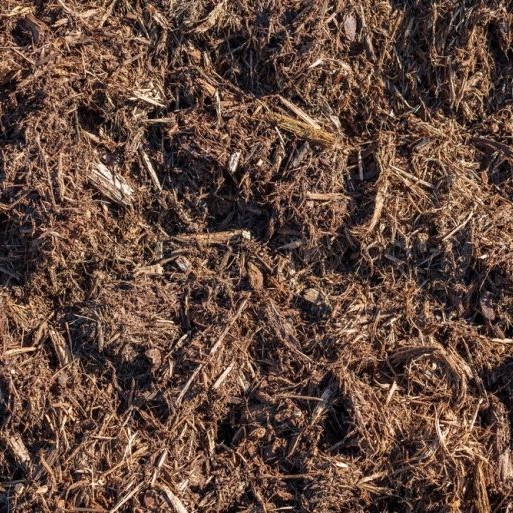 Natural Brown Double Shredded Hardwood Mulch Installed