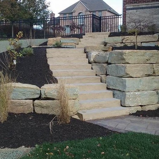 Indiana Limestone Step Installed
