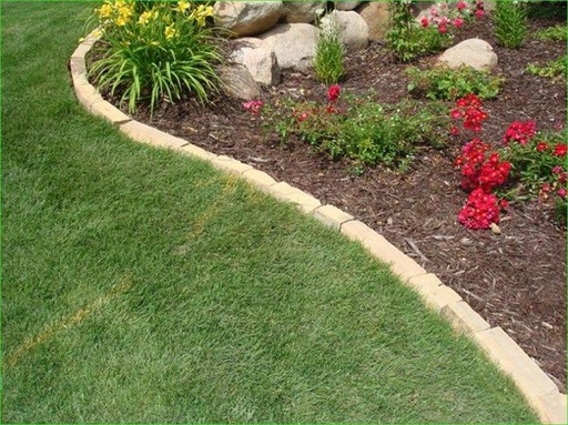 Rustic Buff 5" Landscape Edging Installed